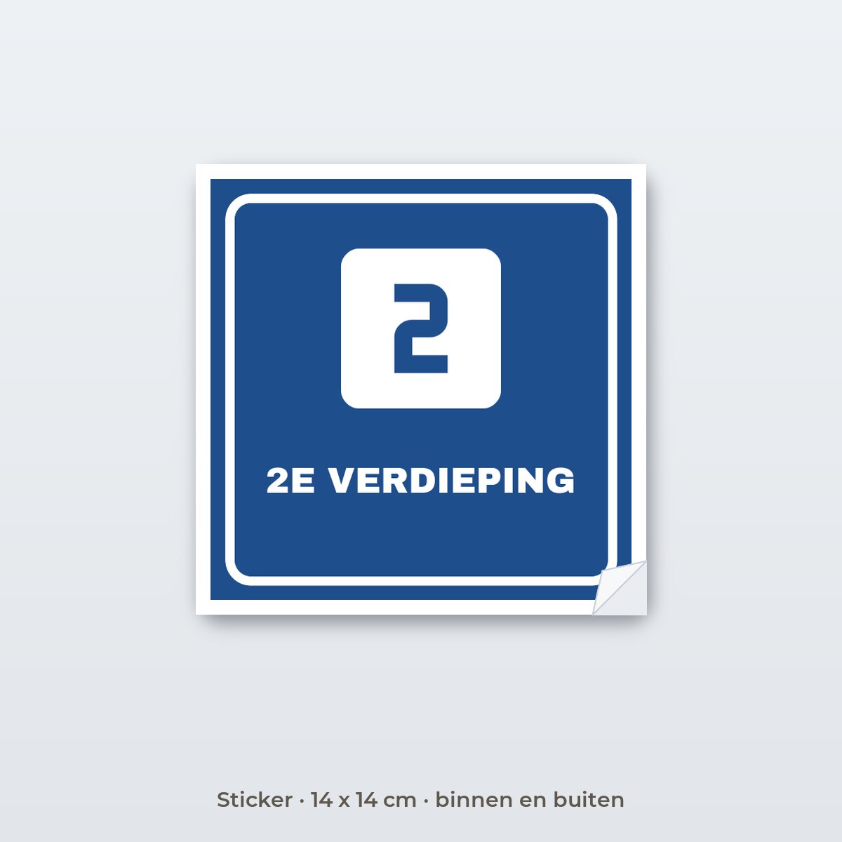 Bordje 2e verdieping - Sticker 14 x 14 cm