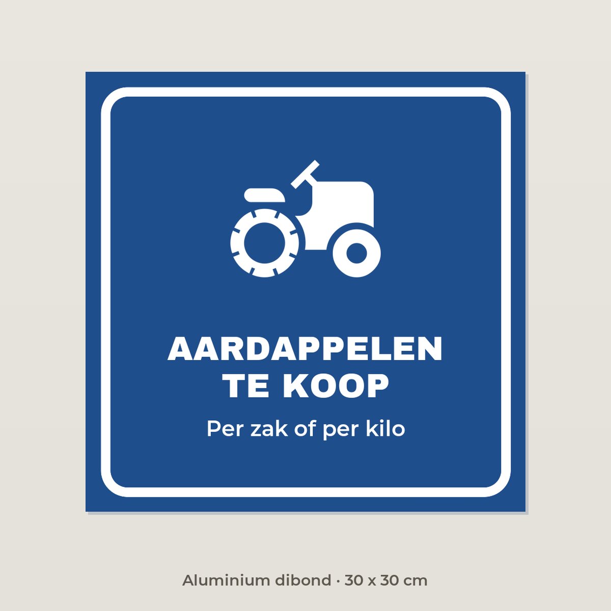 Bordje Aardappelen te koop - Aluminium dibond 30 x 30 cm