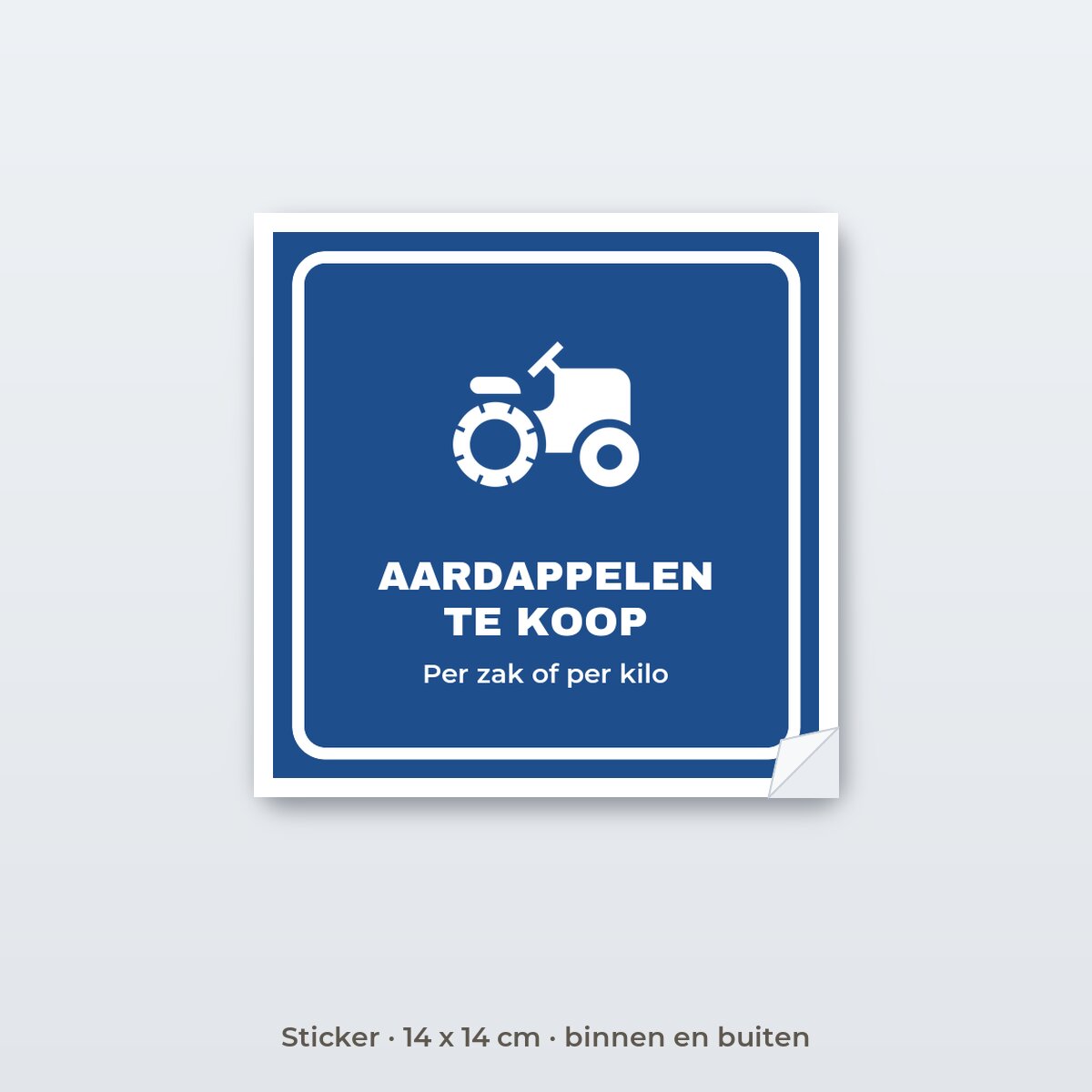 Bordje Aardappelen te koop - Sticker 14 x 14 cm