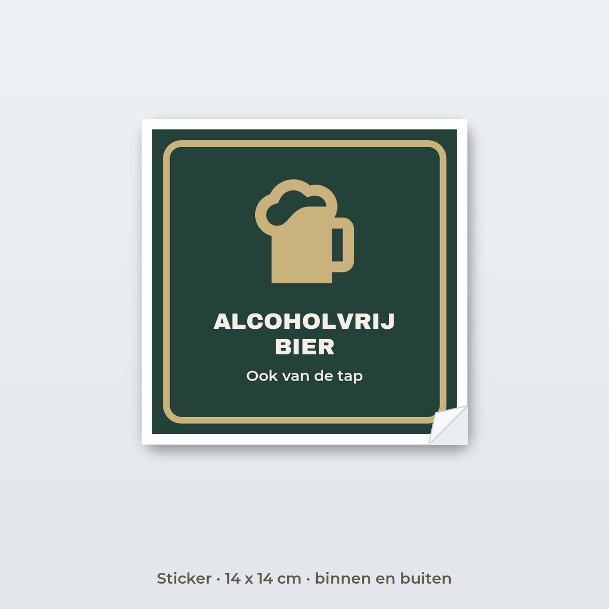 Bordje Alcoholvrij bier - Sticker 14 x 14 cm