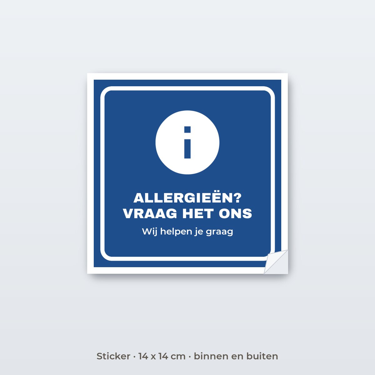 Bordje Allergenen - Sticker 14 x 14 cm