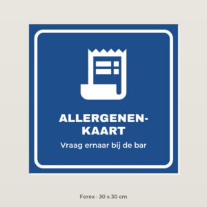 Bordje Allergenenkaart - Forex 30 x 30 cm