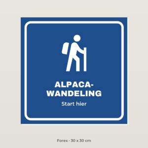 Bordje Alpacawandeling - Forex 30 x 30 cm