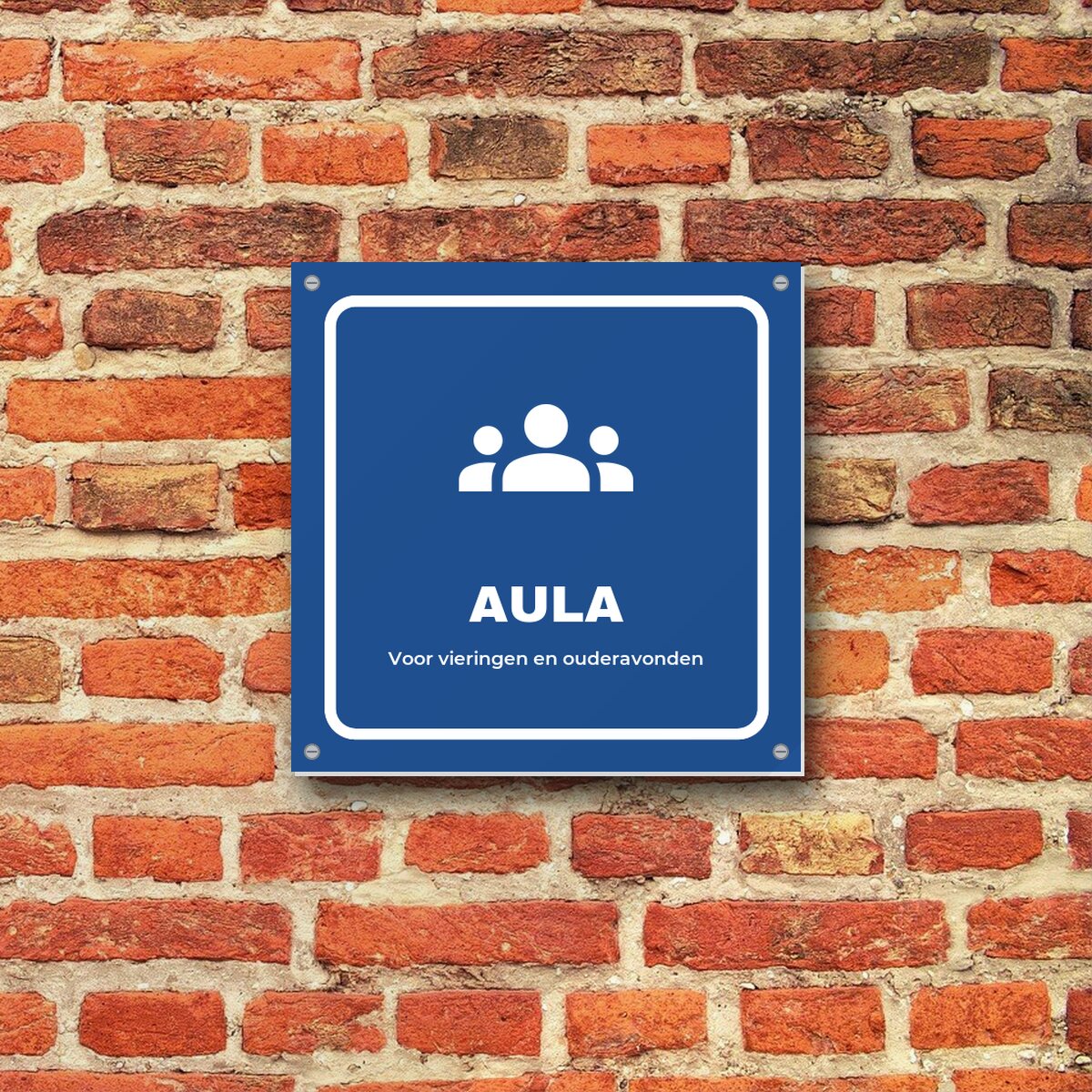 Deurbordje Aula aan de muur