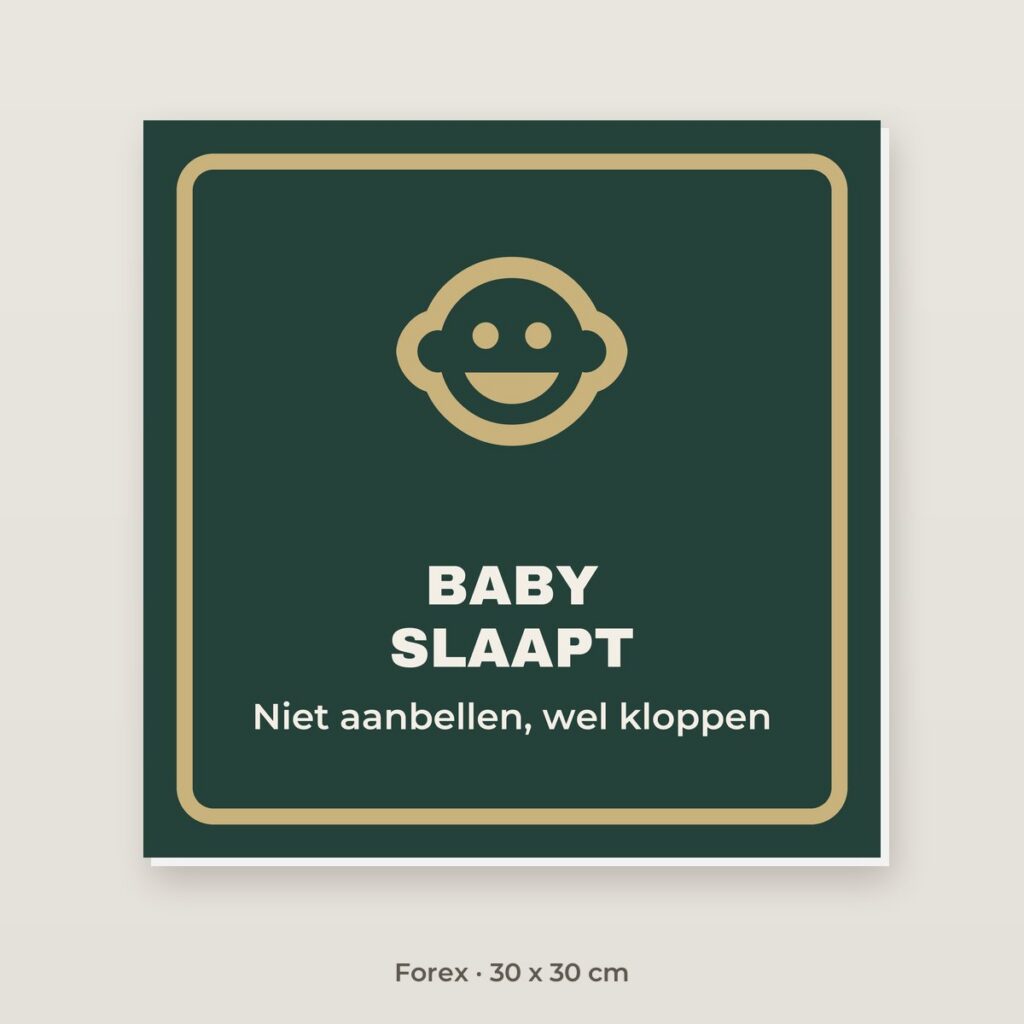 Bordje Baby slaapt - Forex 30 x 30 cm