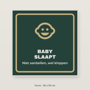 Bordje Baby slaapt - Forex 30 x 30 cm
