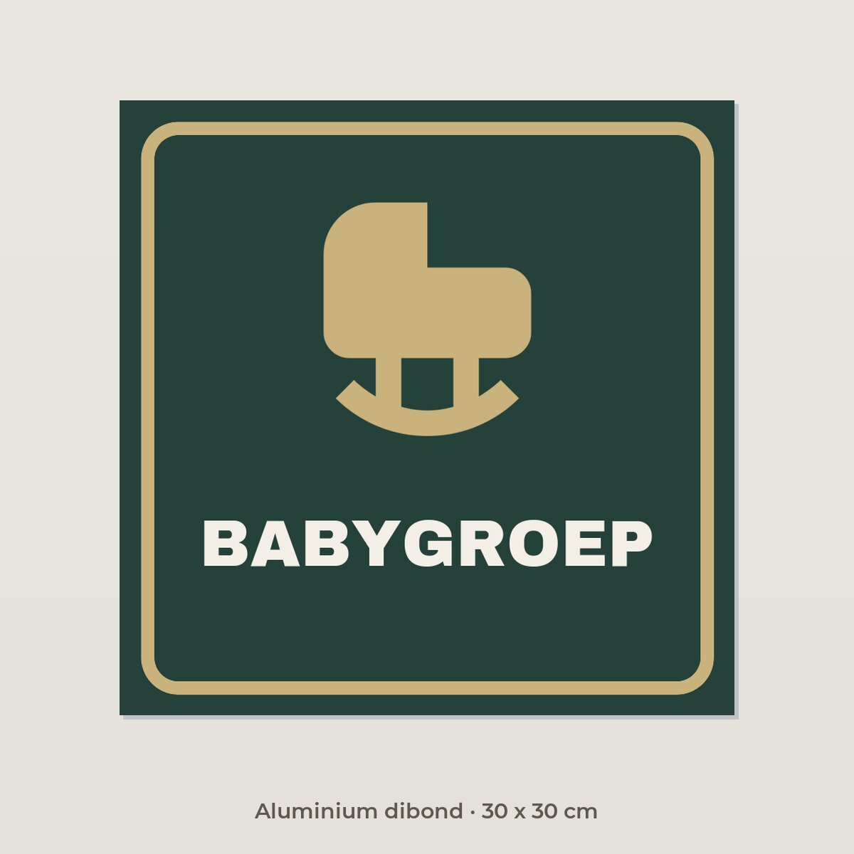 Deurbordje Babygroep - Aluminium dibond 30 x 30 cm