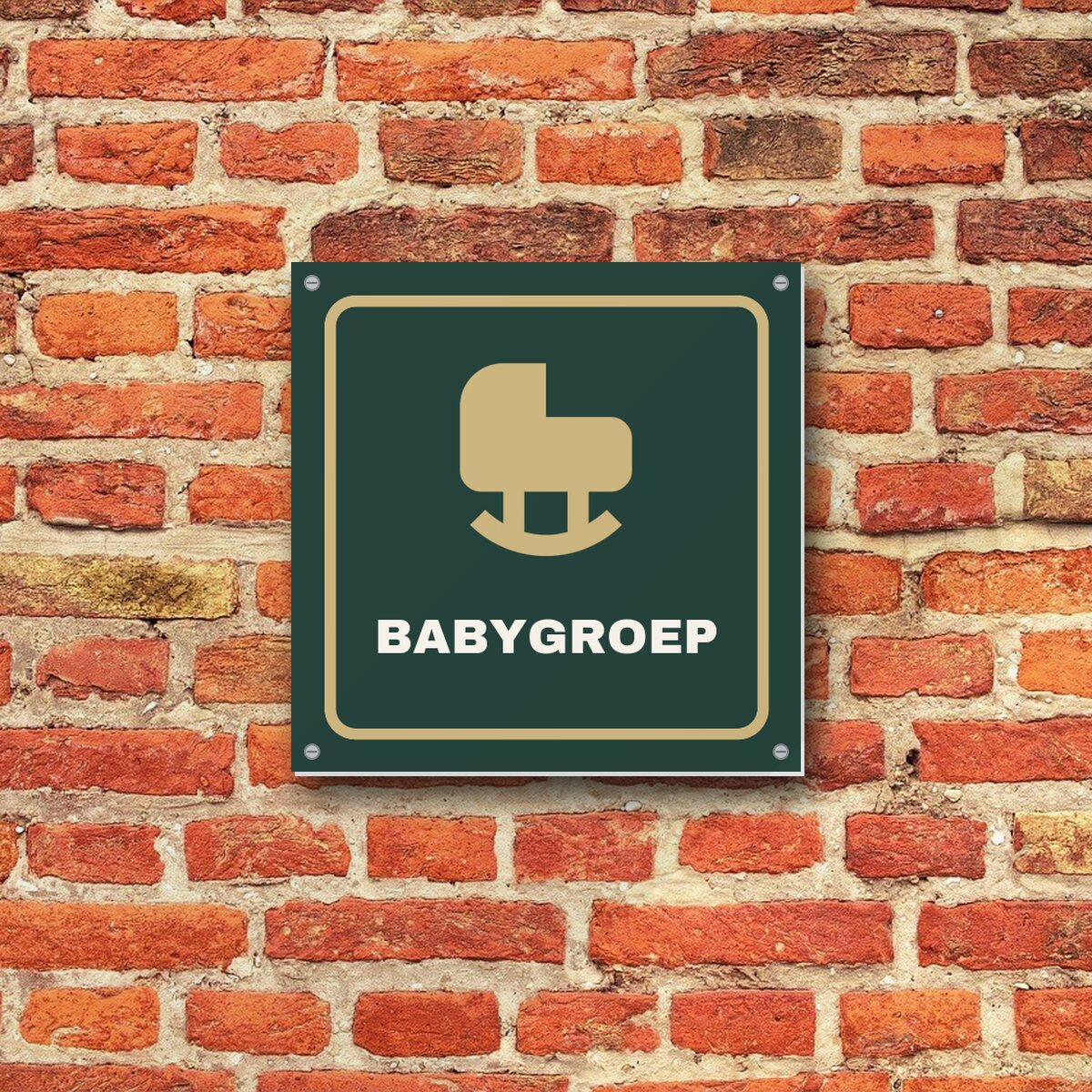 Deurbordje Babygroep aan de muur