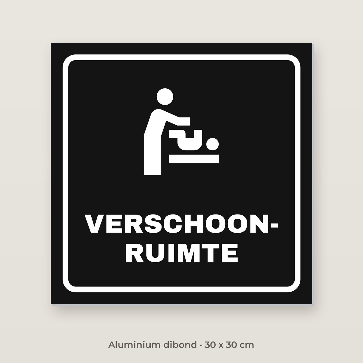 Deurbordje Verschoonruimte - Aluminium dibond 30 x 30 cm