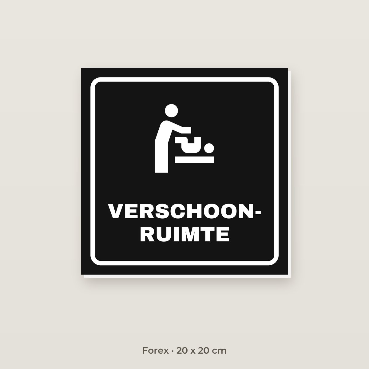 Deurbordje Verschoonruimte - Forex 20 x 20 cm