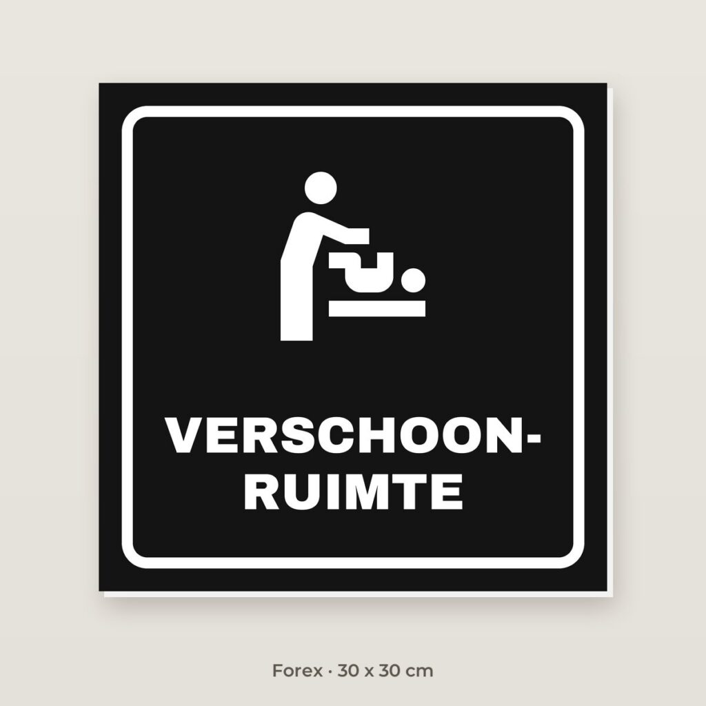 Deurbordje Verschoonruimte - Forex 30 x 30 cm