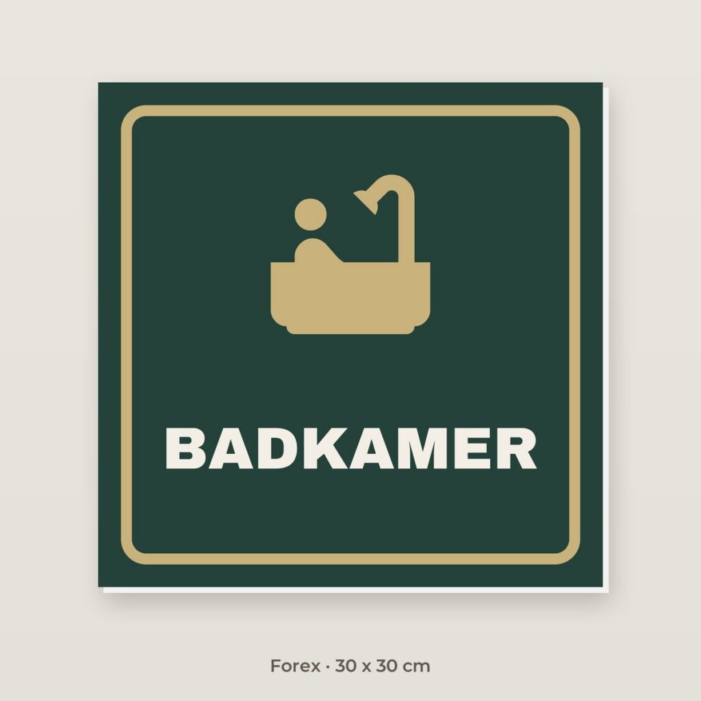 Deurbordje Badkamer - Forex 30 x 30 cm