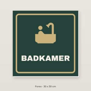 Deurbordje Badkamer - Forex 30 x 30 cm