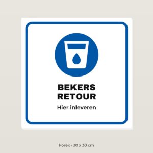 Bordje Bekers retour - Forex 30 x 30 cm