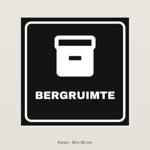 Deurbordje Bergruimte - Forex 30 x 30 cm