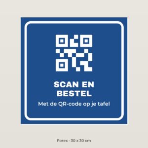 Bordje Bestellen via QR-code - Forex 30 x 30 cm