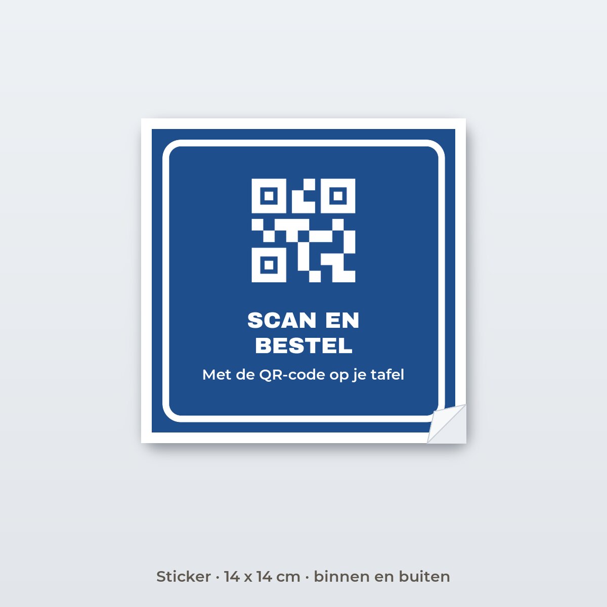 Bordje Bestellen via QR-code - Sticker 14 x 14 cm