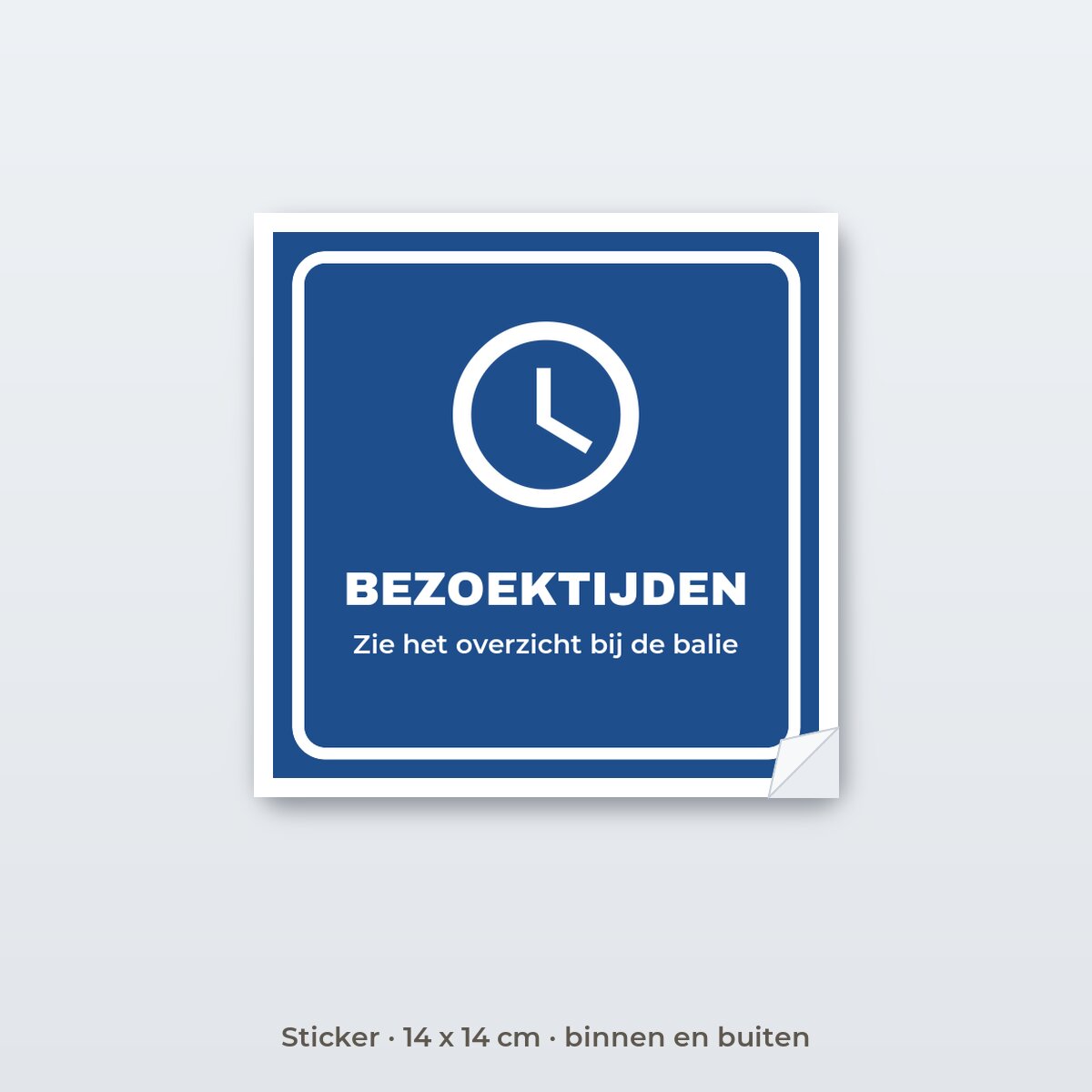 Bordje Bezoektijden - Sticker 14 x 14 cm
