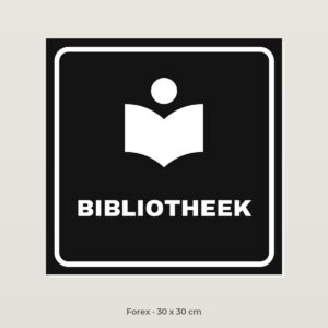Deurbordje Bibliotheek - Forex 30 x 30 cm