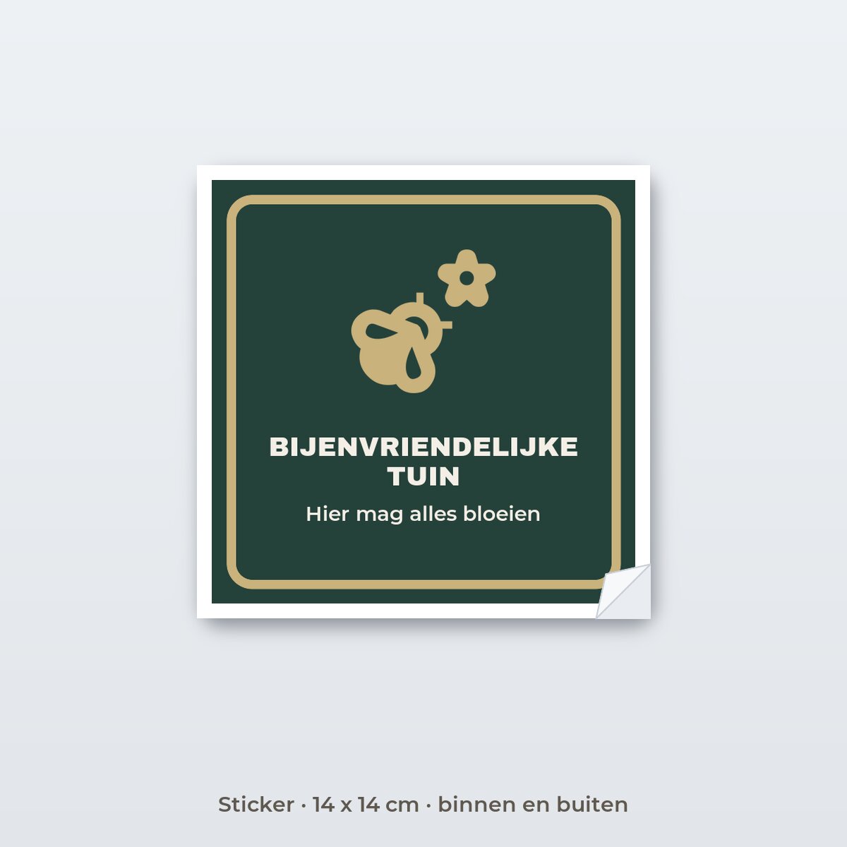Bordje Bijenvriendelijke tuin - Sticker 14 x 14 cm