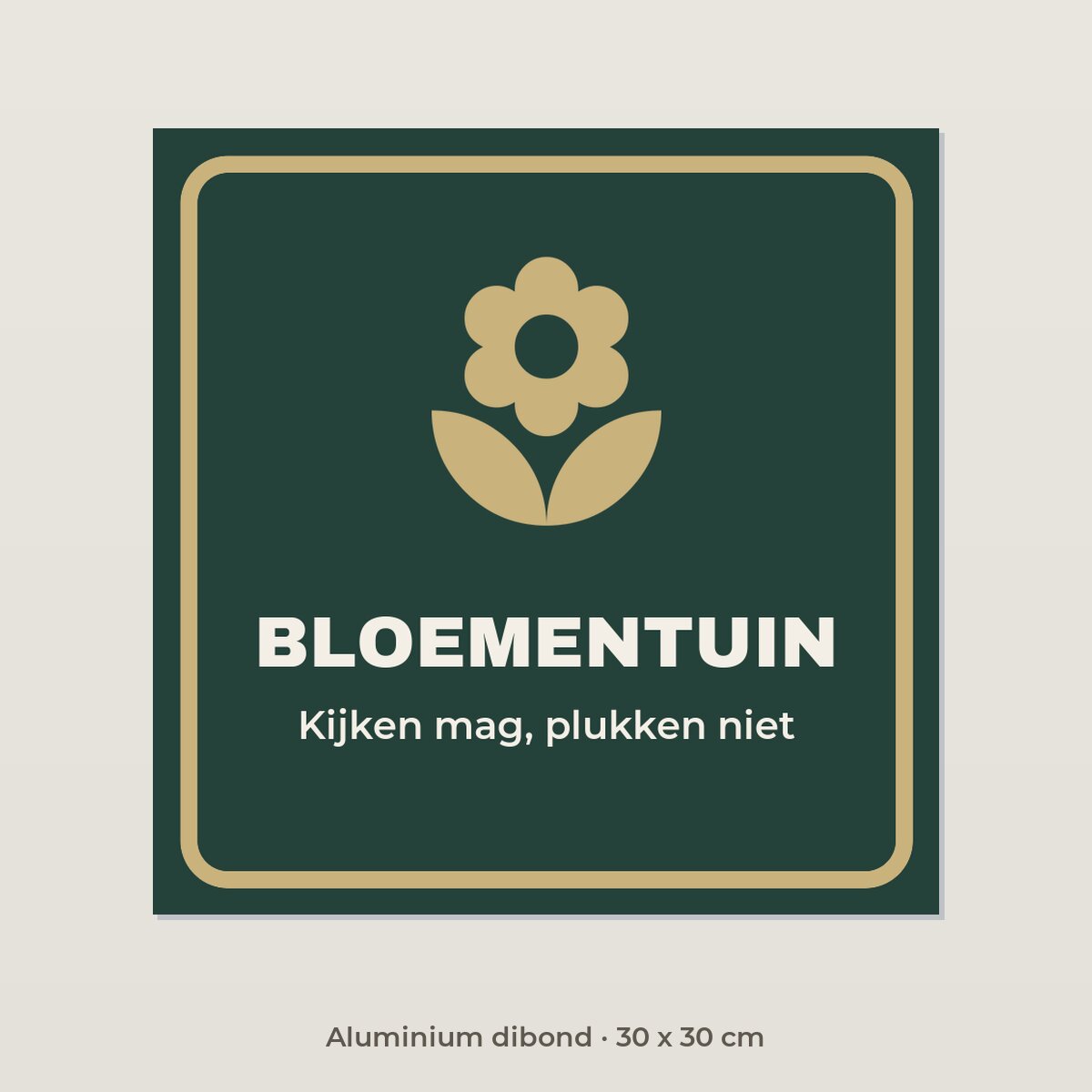 Bordje Bloementuin - Aluminium dibond 30 x 30 cm