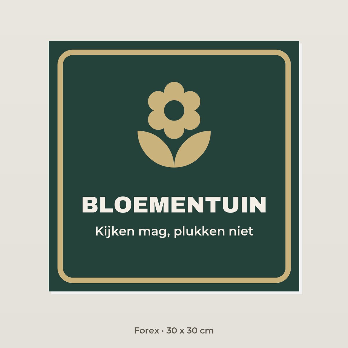 Bordje Bloementuin - Forex 30 x 30 cm