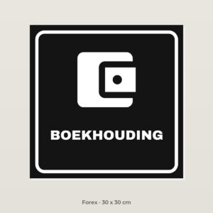 Deurbordje Boekhouding - Forex 30 x 30 cm