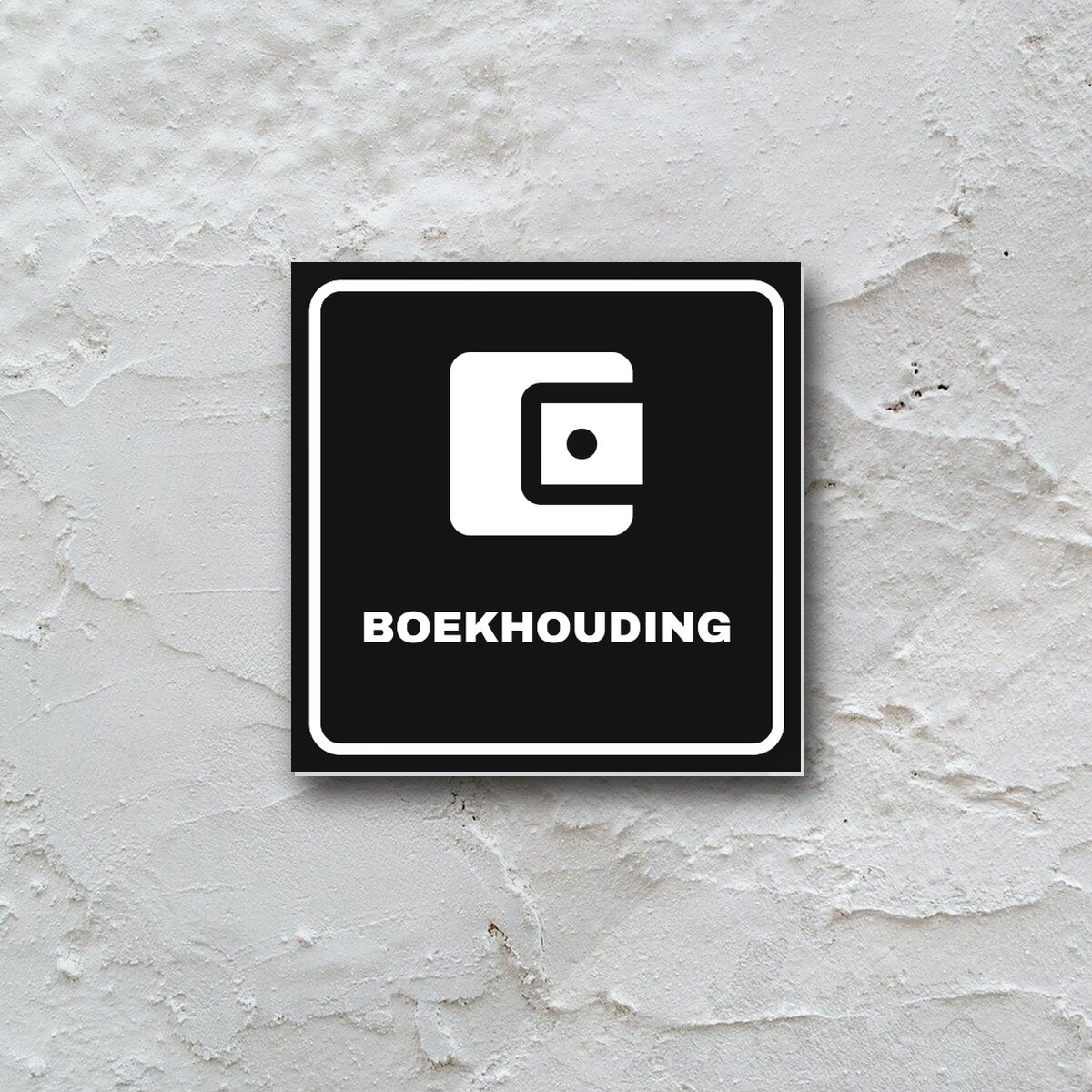 Deurbordje Boekhouding aan de muur