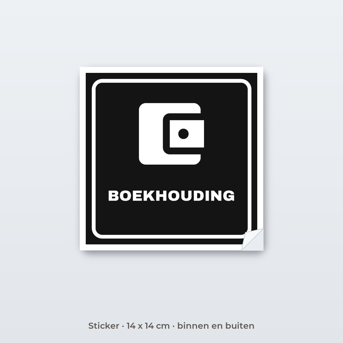 Deurbordje Boekhouding - Sticker 14 x 14 cm