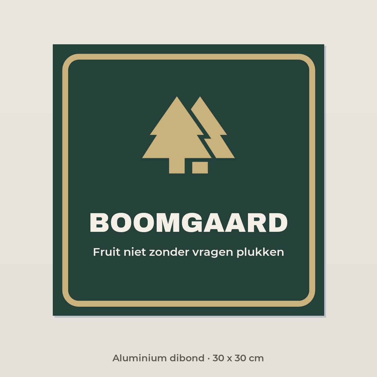Bordje Boomgaard - Aluminium dibond 30 x 30 cm