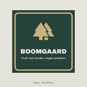 Bordje Boomgaard - Forex 30 x 30 cm
