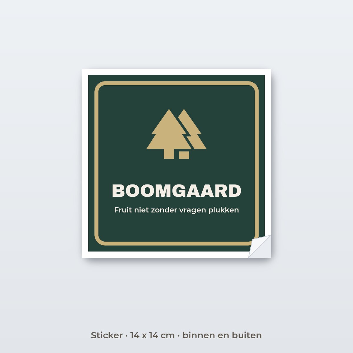Bordje Boomgaard - Sticker 14 x 14 cm