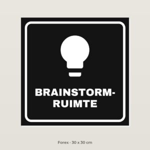 Deurbordje Brainstormruimte - Forex 30 x 30 cm