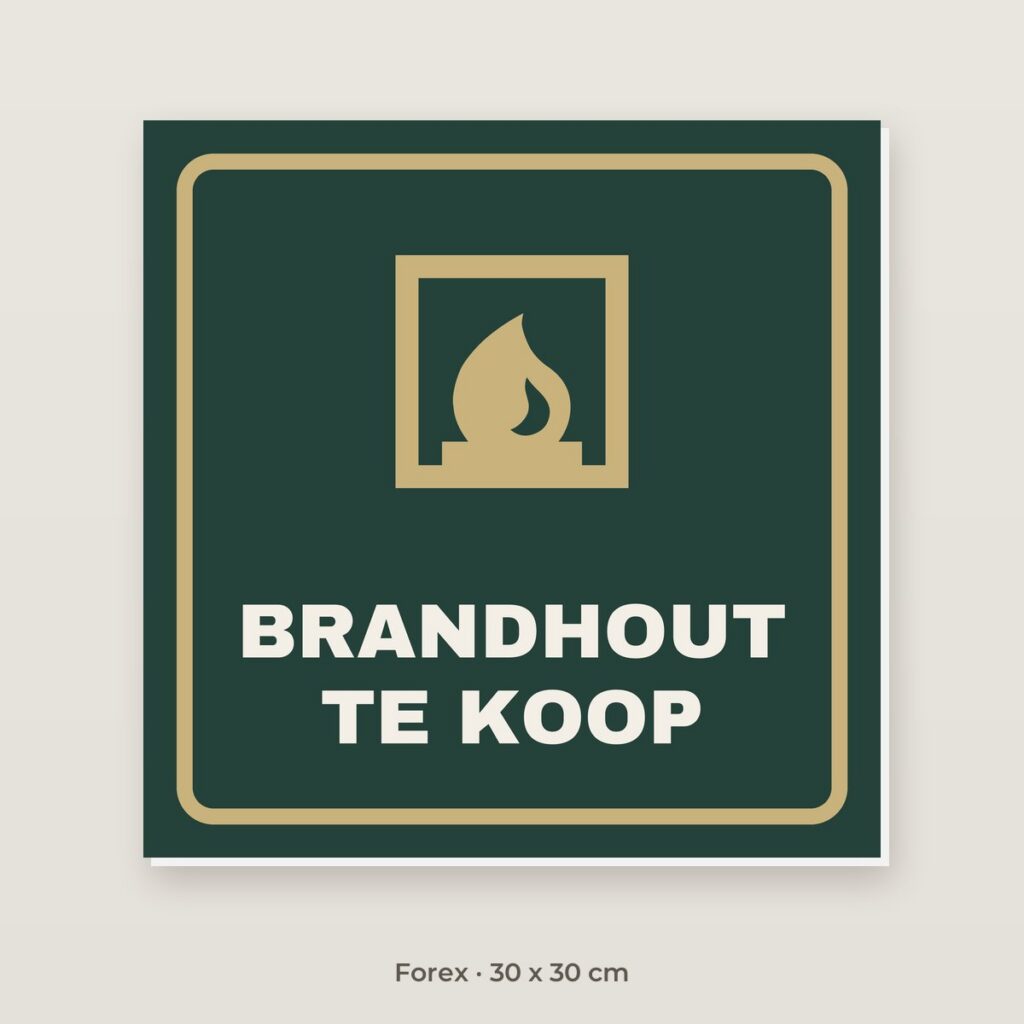 Bordje Brandhout te koop - Forex 30 x 30 cm