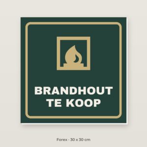 Bordje Brandhout te koop - Forex 30 x 30 cm