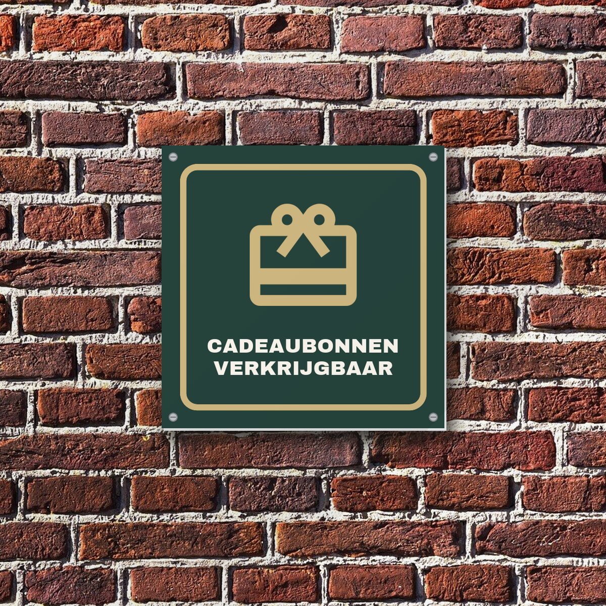 Bordje Cadeaubonnen verkrijgbaar aan de muur