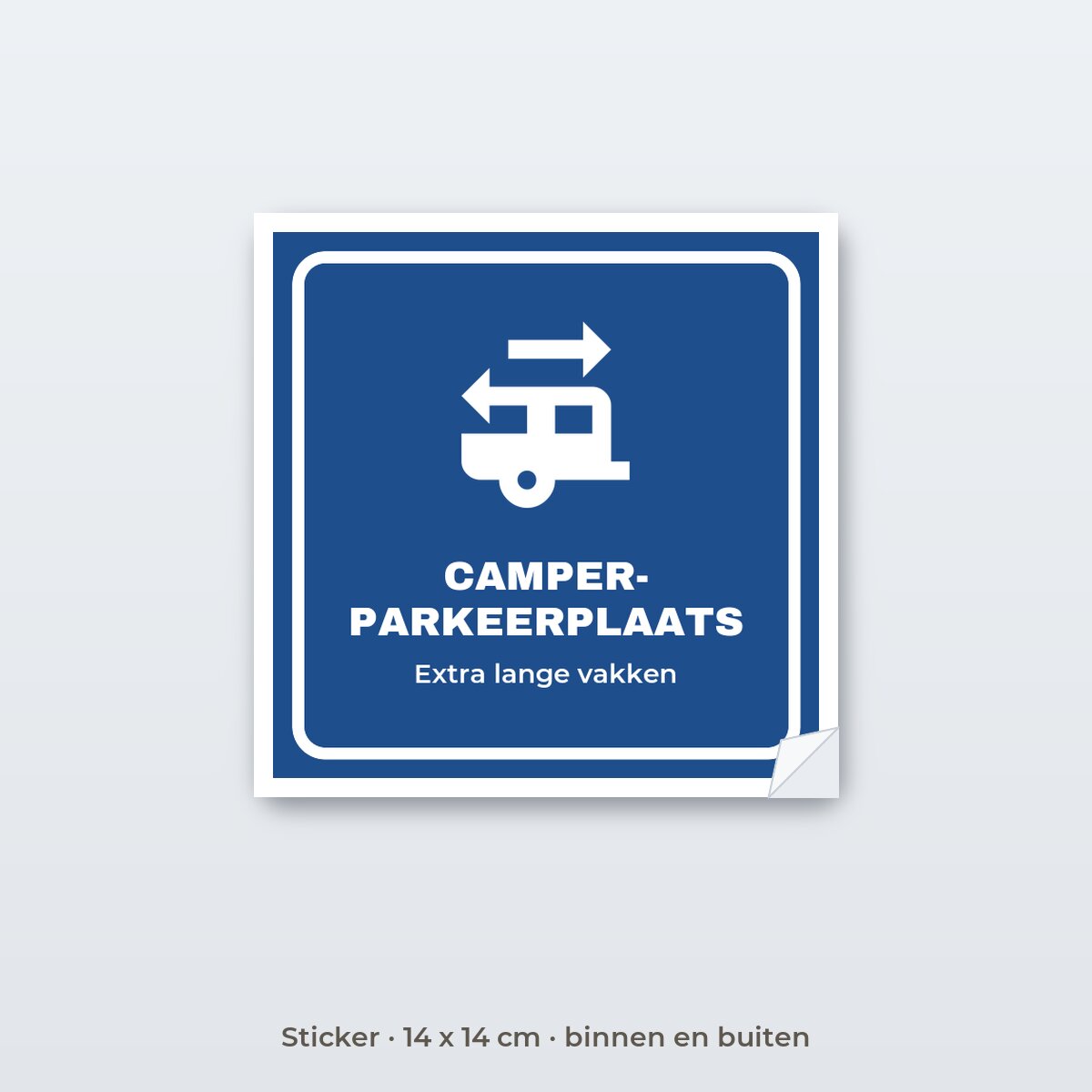 Bordje Camper parkeerplaats - Sticker 14 x 14 cm