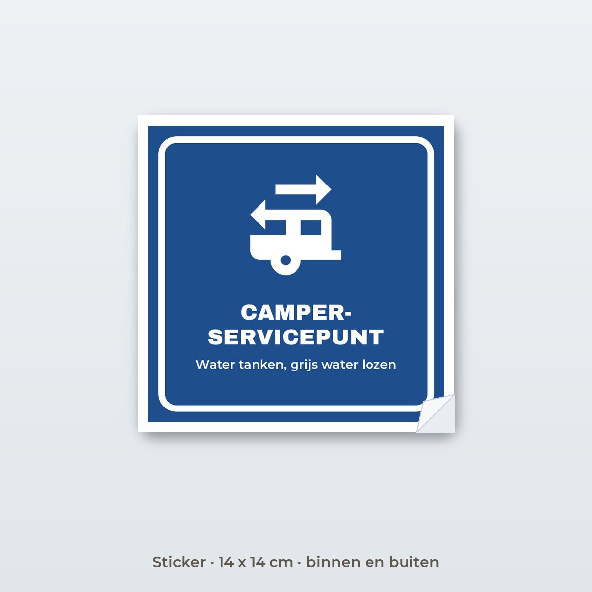 Bordje Camperservicepunt - Sticker 14 x 14 cm