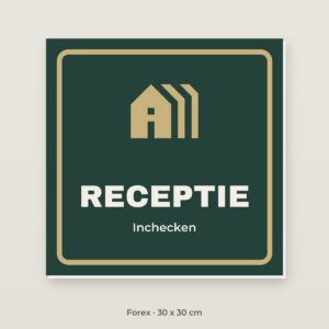 Bordje Receptie camping - Forex 30 x 30 cm