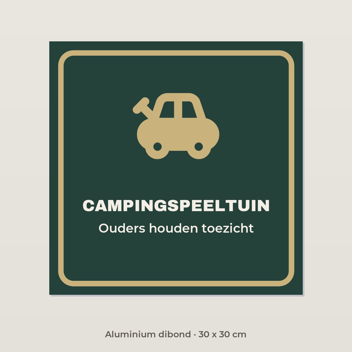 Bordje Campingspeeltuin - Aluminium dibond 30 x 30 cm
