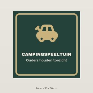 Bordje Campingspeeltuin - Forex 30 x 30 cm
