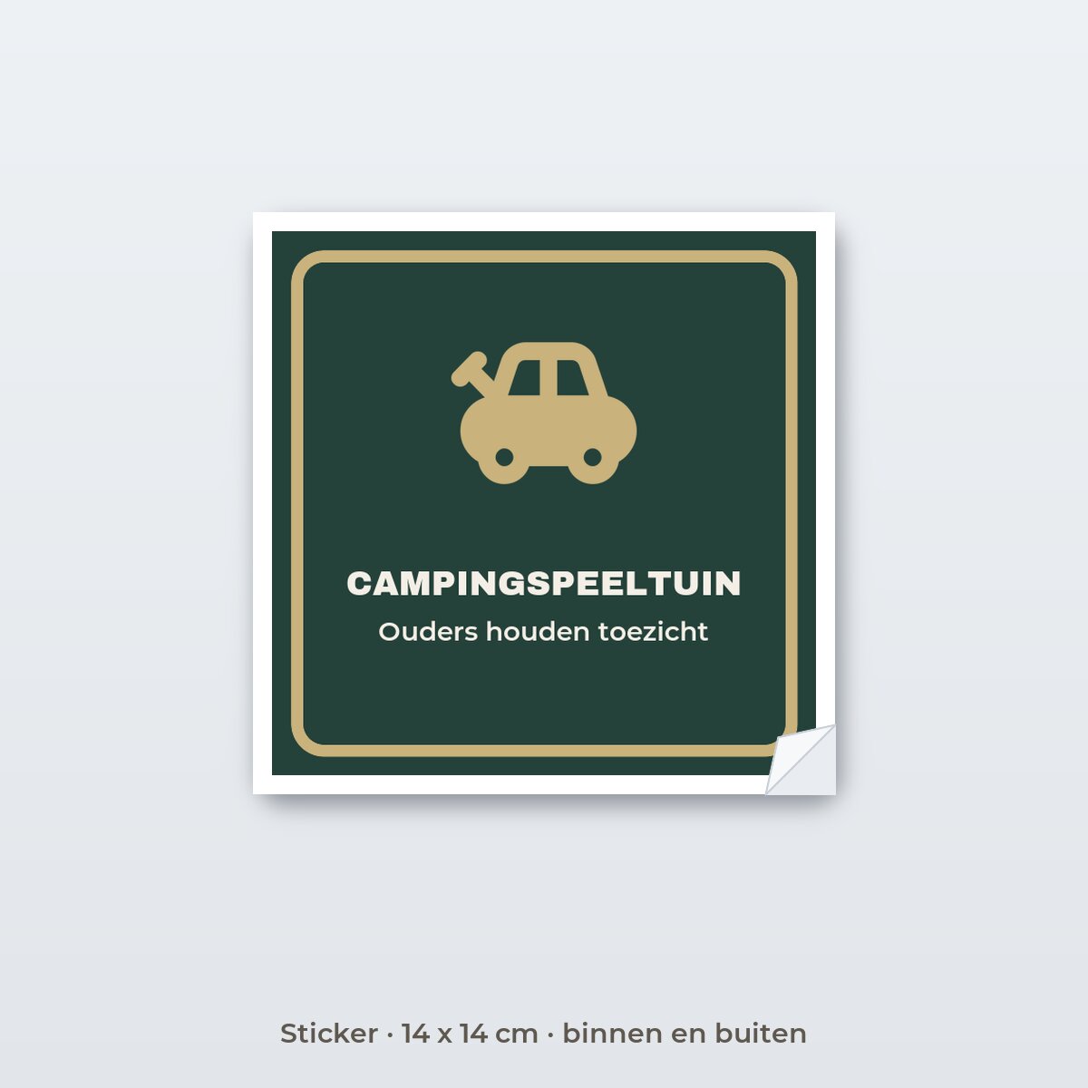 Bordje Campingspeeltuin - Sticker 14 x 14 cm