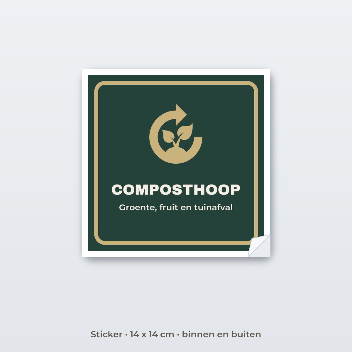 Bordje Composthoop - Sticker 14 x 14 cm