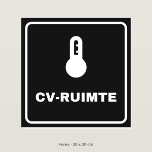 Deurbordje CV-ruimte - Forex 30 x 30 cm