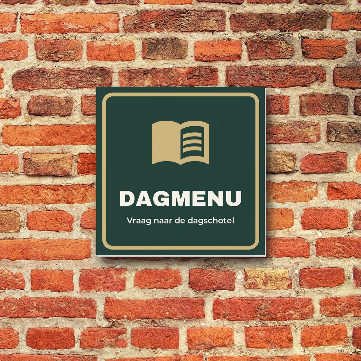 Bordje Dagmenu aan de muur