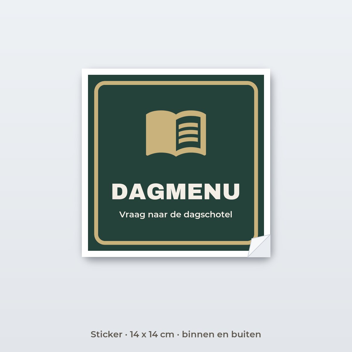 Bordje Dagmenu - Sticker 14 x 14 cm