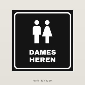 Deurbordje Dames en heren - Forex 30 x 30 cm