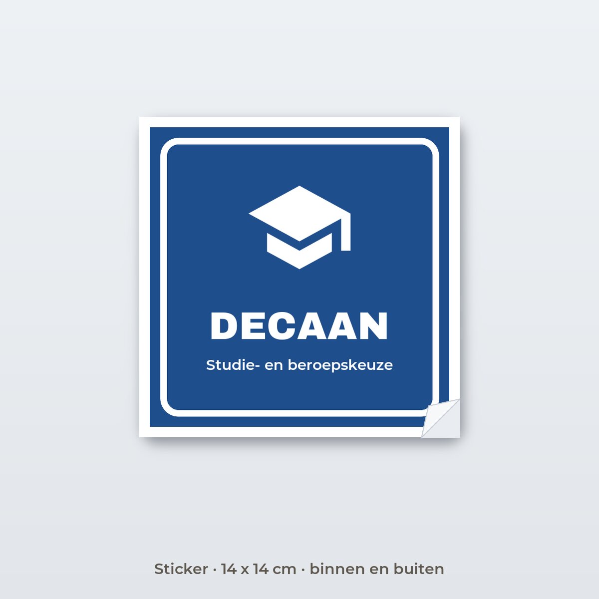 Deurbordje Decaan - Sticker 14 x 14 cm