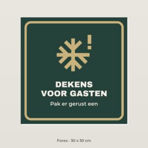 Bordje Dekens voor gasten - Forex 30 x 30 cm
