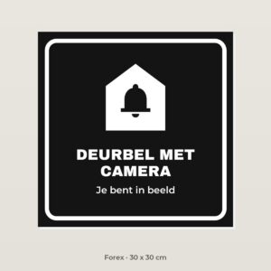 Bordje Deurbel met camera - Forex 30 x 30 cm